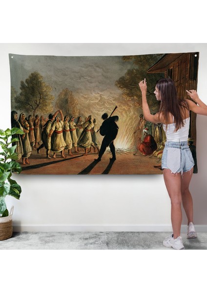 Luigi Mayer'ın Bulgar Köylülerinin Dansı Duvar ÖRTÜSÜ-7036 modelleri