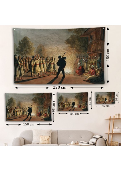 Luigi Mayer'ın Bulgar Köylülerinin Dansı Duvar ÖRTÜSÜ-7036 fırsatları