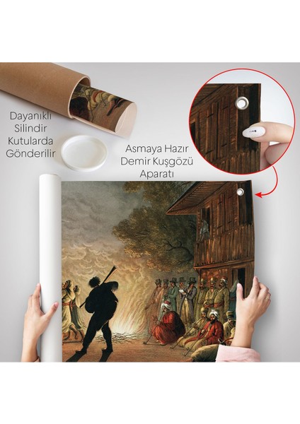 Luigi Mayer'ın Bulgar Köylülerinin Dansı Duvar ÖRTÜSÜ-7036 indirimleri