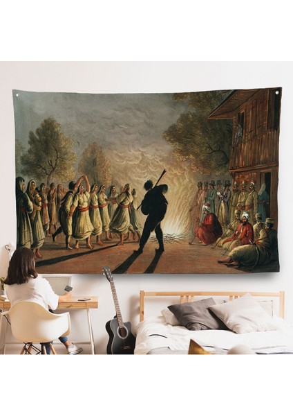 Luigi Mayer'ın Bulgar Köylülerinin Dansı Duvar ÖRTÜSÜ-7036