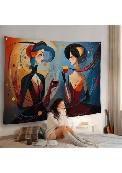 Kandinsky Tarzı Güzel Kadınlar Duvar ÖRTÜSÜ-7248 fiyatları