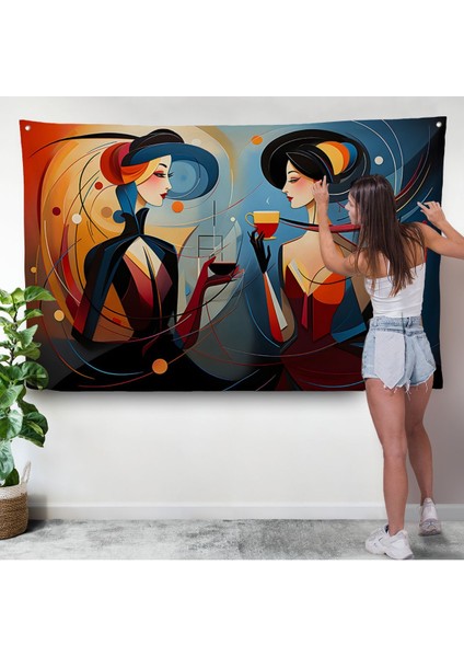 Kandinsky Tarzı Güzel Kadınlar Duvar ÖRTÜSÜ-7248 modelleri