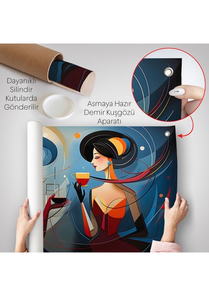 Kandinsky Tarzı Güzel Kadınlar Duvar ÖRTÜSÜ-7248 indirimleri