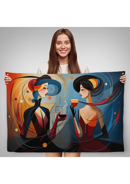 Kandinsky Tarzı Güzel Kadınlar Duvar ÖRTÜSÜ-7248