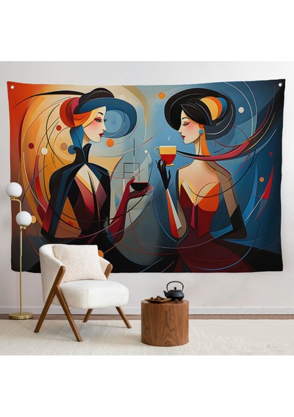 Kandinsky Tarzı Güzel Kadınlar Duvar ÖRTÜSÜ-7248