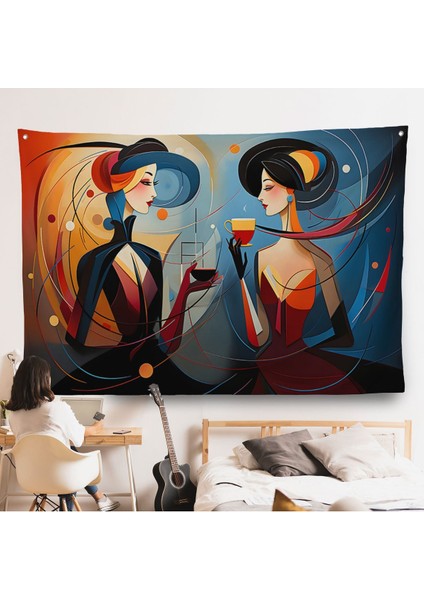 Kandinsky Tarzı Güzel Kadınlar Duvar ÖRTÜSÜ-7248