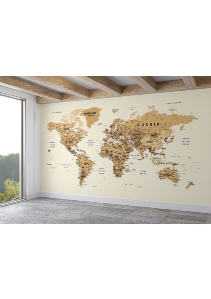 Dünya Haritası Duvar Kağıdı Detaylı Ülke ve Başkentli Ingilizce Dünya HARITASI-1696 fiyatları