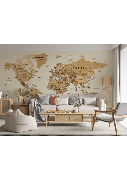 Dünya Haritası Duvar Kağıdı Detaylı Ülke ve Başkentli Ingilizce Dünya HARITASI-1696 fırsatları