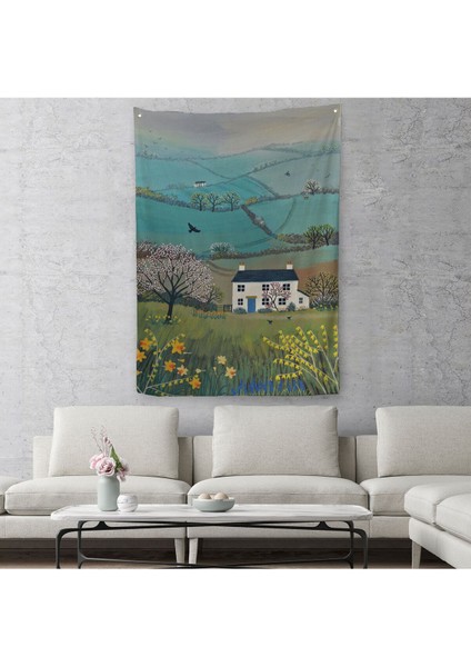 Ingiliz Köy Evi Manzarası Duvar Örtüsü - HALISI-6023