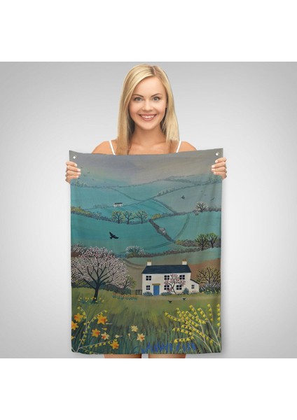 Ingiliz Köy Evi Manzarası Duvar Örtüsü - HALISI-6023 fiyatları