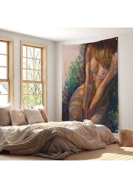 Çıplak Kız Yağlıboya Güzellik Sanatı Banyo Duvar Örtüsü - HALISI-5252