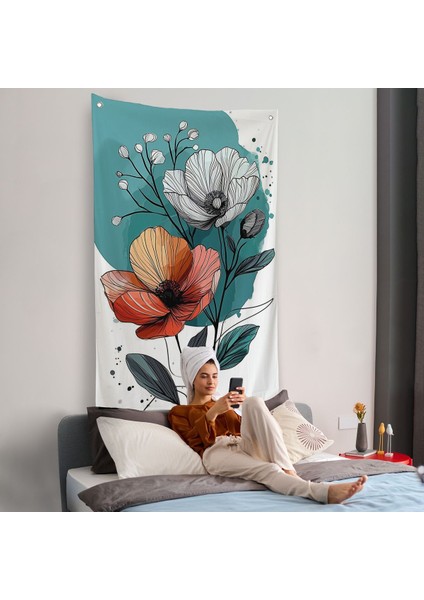 Haşhaş Çiçekleri Duvar ÖRTÜSÜ-7647 fiyatları