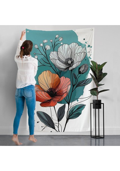 Haşhaş Çiçekleri Duvar ÖRTÜSÜ-7647 modelleri