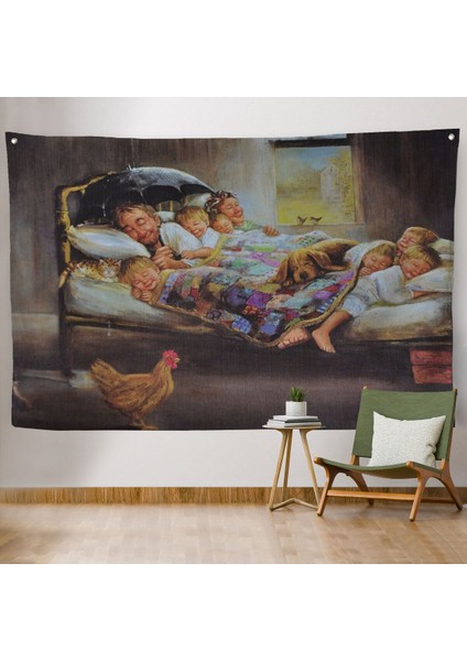 Mutluluğun Resmi Dianne Dengel'in Eseri Kanvas Duvar ÖRTÜSÜ-HALISI-6661