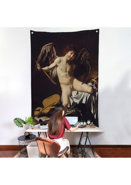 Caravaggio - Aşk Meleği/tanrısı Victor Duvar Örtüsü - Cupid As VICTOR-8060