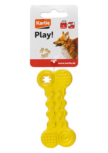 Karlıe Köpekler Için Plastik Diş Kaşıma Kemik Şeklinde Oyuncak Sarı (10X4X1,5) Nrmsa