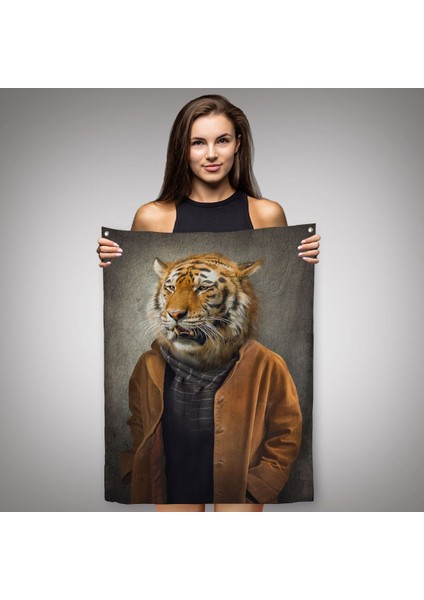 Kaplan Adam Dekoratif Duvar Örtüsü - HALISI-5938 fiyatları