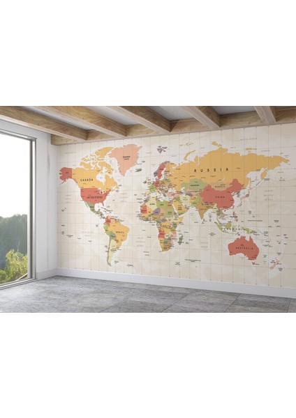 Ingilizce Dünya Haritası Duvar Kağıdı Detaylı Öğretici -1078 fiyatları