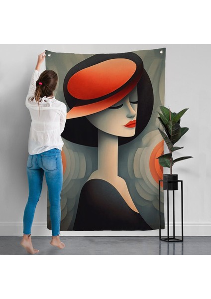 Vintage Güzel Kadın Duvar ÖRTÜSÜ-7543 modelleri