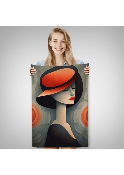 Vintage Güzel Kadın Duvar ÖRTÜSÜ-7543