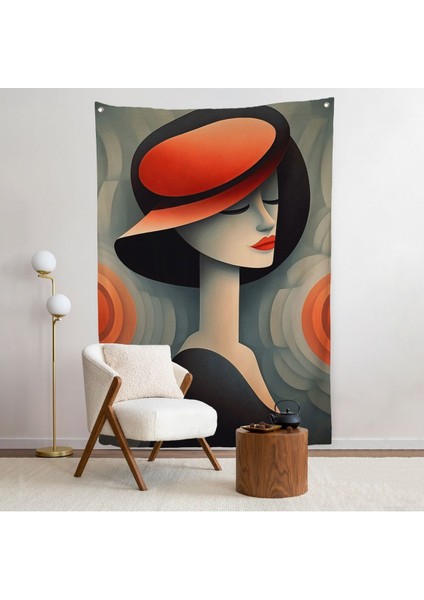 Vintage Güzel Kadın Duvar ÖRTÜSÜ-7543