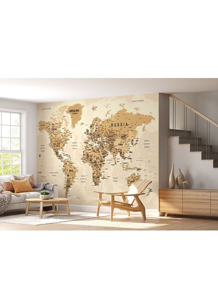 Dünya Haritası Duvar Kağıdı Detaylı Ülke ve Başkentli İNGILIZCE-2545 fiyatları