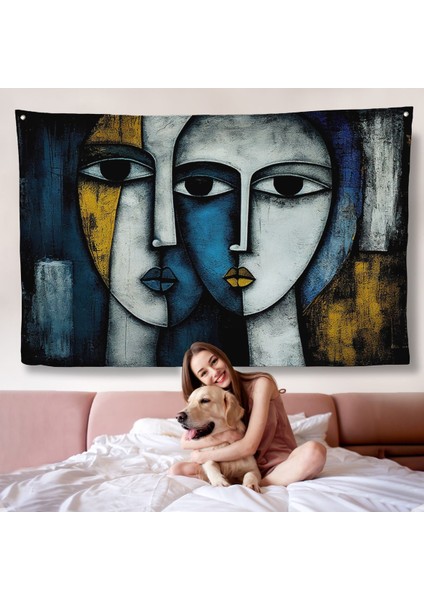 Soyut Yüzler Duvar ÖRTÜSÜ-7220