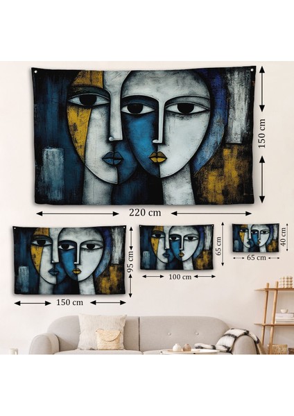 Soyut Yüzler Duvar ÖRTÜSÜ-7220 fırsatları