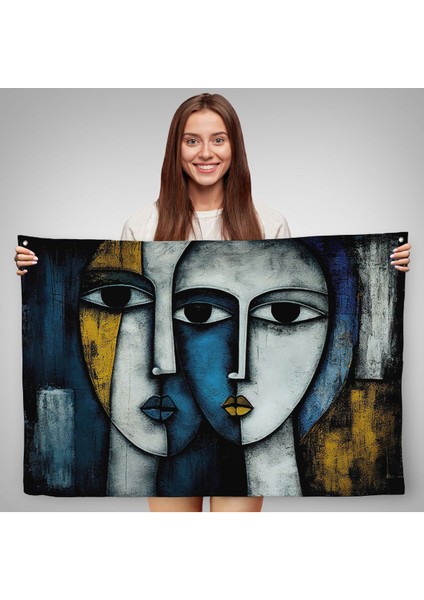Soyut Yüzler Duvar ÖRTÜSÜ-7220