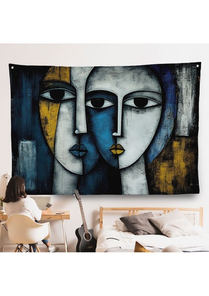 Soyut Yüzler Duvar ÖRTÜSÜ-7220