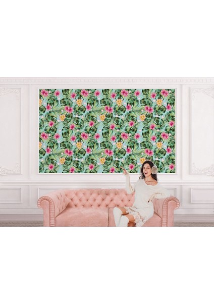 Yb Tropikal Çiçekli Ağaç Yaprakları Duvar KAĞIDI-5567 modelleri