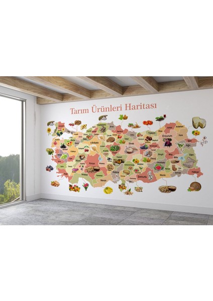 Sybr SERI001 Tarım Ürünleri Yerli Malı Haftası Türkiye Haritası Duvar KAĞIDI-1046 fiyatları