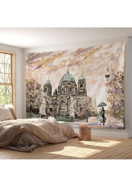 Berlin Sephora Katedrali Yağlıboya Görünüm Dekoratif Kanvas Duvar ÖRTÜSÜ-HALISI-3501