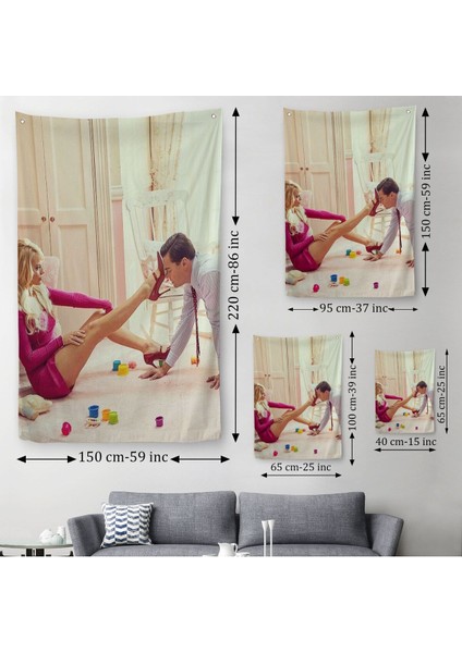 Leonardo Di Caprio ve Margot Robbie The Wolf Of Wall Street Filmi Duvar Örtüsü - HALISI-6036 modelleri