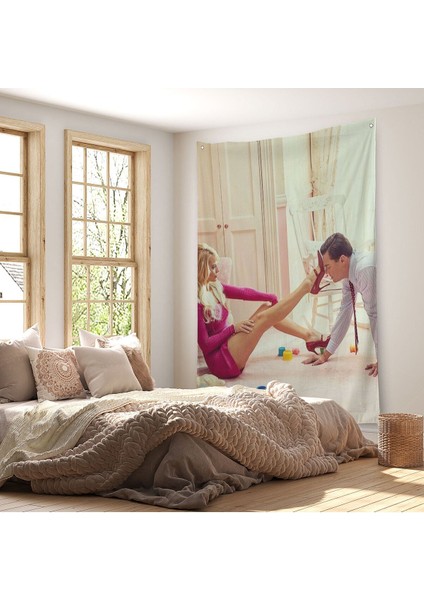 Leonardo Di Caprio ve Margot Robbie The Wolf Of Wall Street Filmi Duvar Örtüsü - HALISI-6036