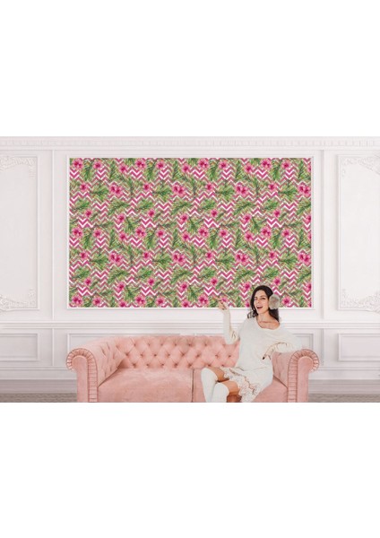 Tropikal Çiçekli Ağaç Yaprakları Duvar KAĞIDI-5572 modelleri