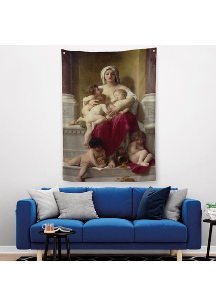 Yetiştirme Yurdundaki Kadın ve Çocuklar Duvar Örtüsü - Halısı William-Adolphe BOUGUEREAU-6147