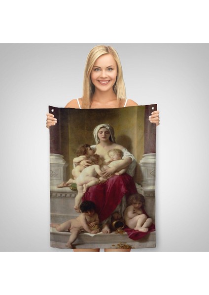 Yetiştirme Yurdundaki Kadın ve Çocuklar Duvar Örtüsü - Halısı William-Adolphe BOUGUEREAU-6147 fiyatları