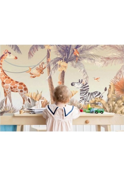 Sevimli Hayvanlar Desenli Duvar Kağıdı Kreş Okul POSTERI-5640 modelleri
