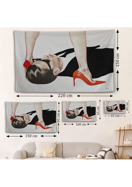 Uzun Bacaklı Kadının Altındaki Adam Duvar ÖRTÜSÜ-7199 fırsatları