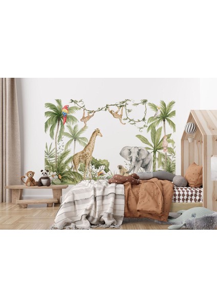 Sevimli Hayvanlar Desenli Duvar Kağıdı Kreş Okul POSTERI-5637 modelleri
