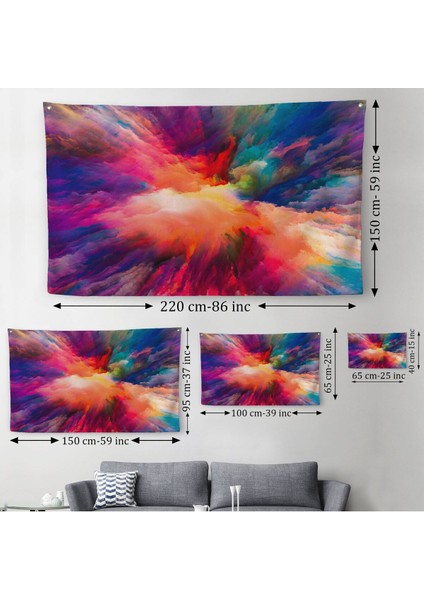 Duvar Örtüsü Soyut Renkli Kaliteli Kanvas Duvar HALISI-4000 fırsatları