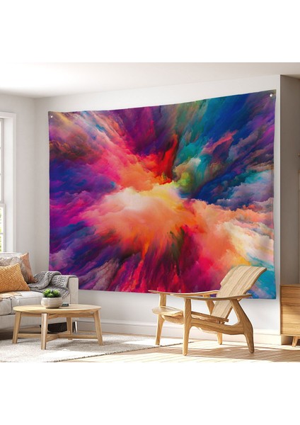 Duvar Örtüsü Soyut Renkli Kaliteli Kanvas Duvar HALISI-4000
