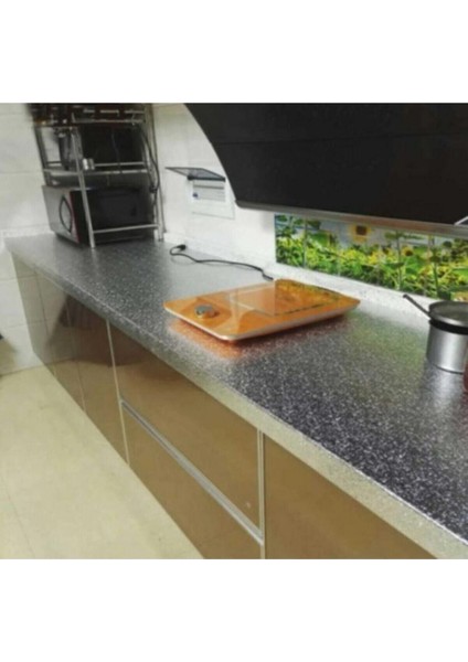 Yapışkanlı Kolay Silinebilir Mutfak Tezgah Üstü Folyo Gümüş 10 Metre Tezgah Mutfak Banyo Kullanışlı fırsatları