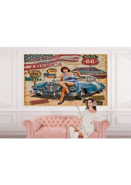 Lv Araba Üstünde Oturan Kadın Duvar KAĞIDI-5512 modelleri