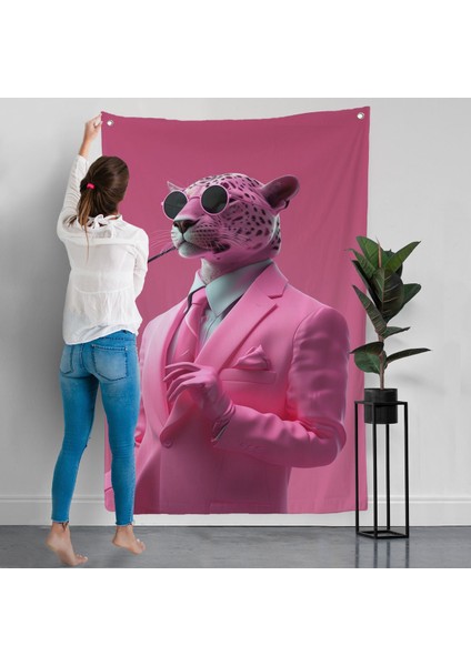 Sigara Içen Pembe Leopar Duvar ÖRTÜSÜ-7859 modelleri