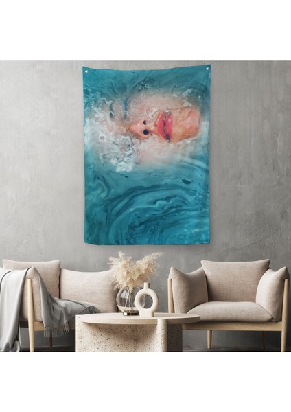 Su Altındaki Kadın Dekoratif Duvar Örtüsü - HALISI-6202