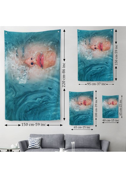 Su Altındaki Kadın Dekoratif Duvar Örtüsü - HALISI-6202 modelleri