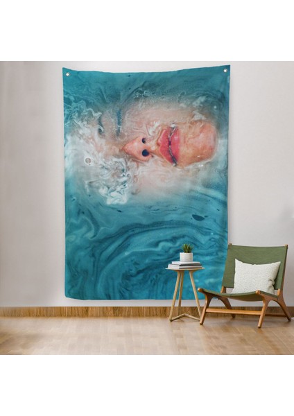 Su Altındaki Kadın Dekoratif Duvar Örtüsü - HALISI-6202