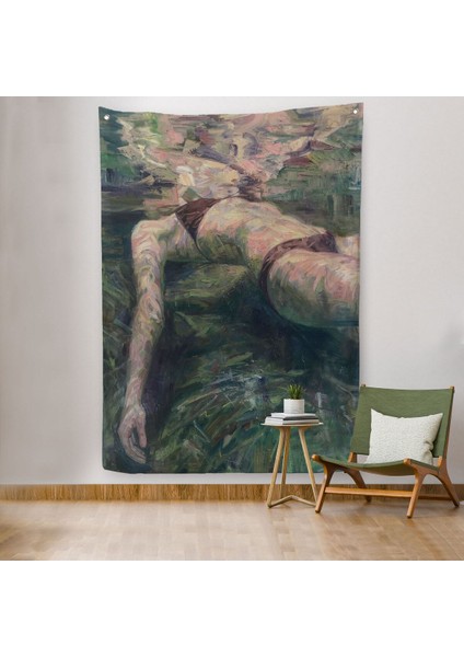 Deniz Altındaki Kadın Dekoratif Duvar ÖRTÜSÜ-HALISI-6402